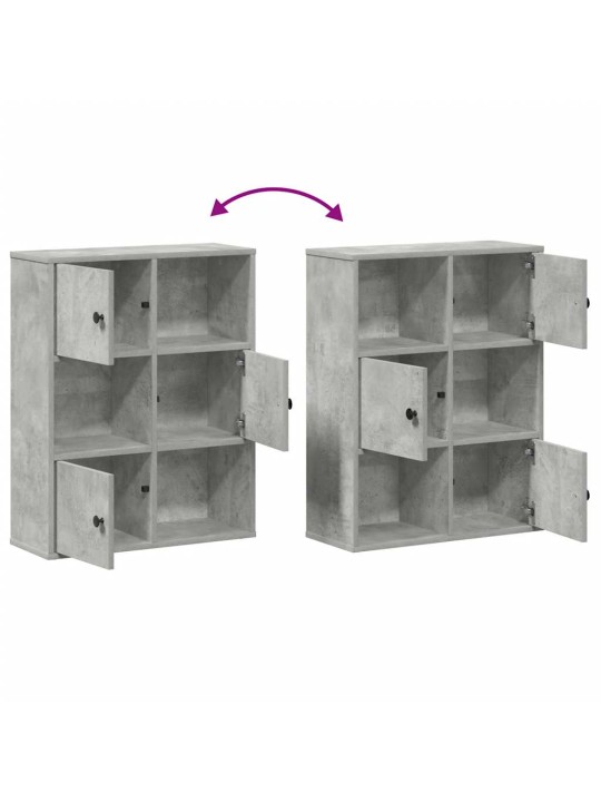 Kirjahylly betoninharmaa 60x24x76,5 cm tekninen puu
