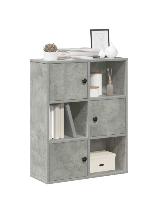 Kirjahylly betoninharmaa 60x24x76,5 cm tekninen puu