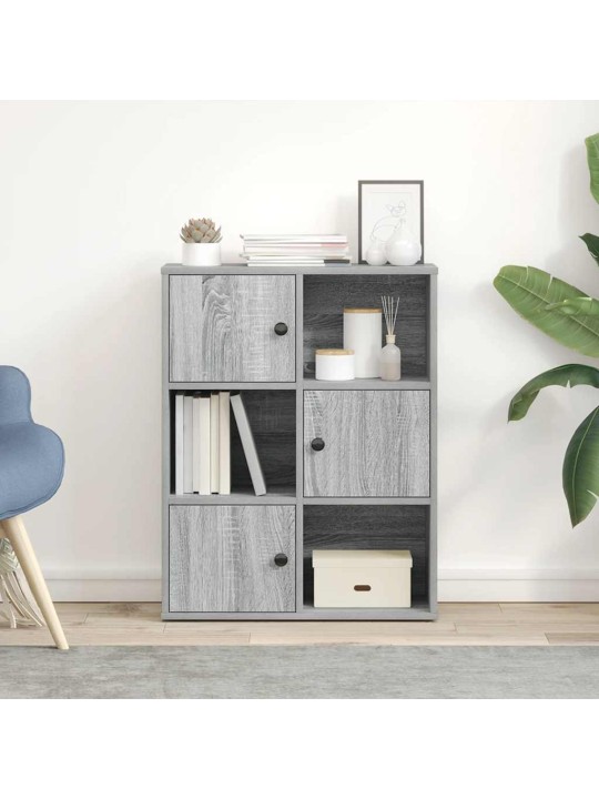 Kirjahylly harmaa sonoma 60x24x76,5 cm tekninen puu