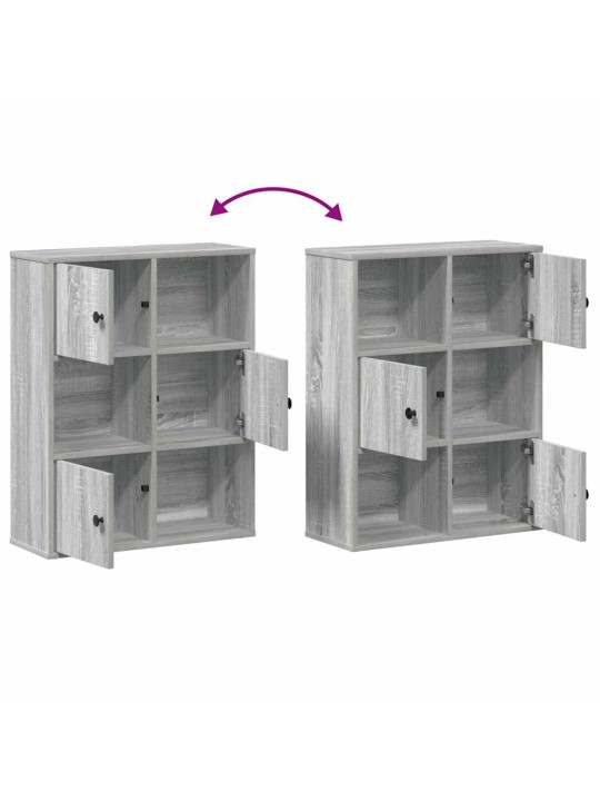 Kirjahylly harmaa sonoma 60x24x76,5 cm tekninen puu