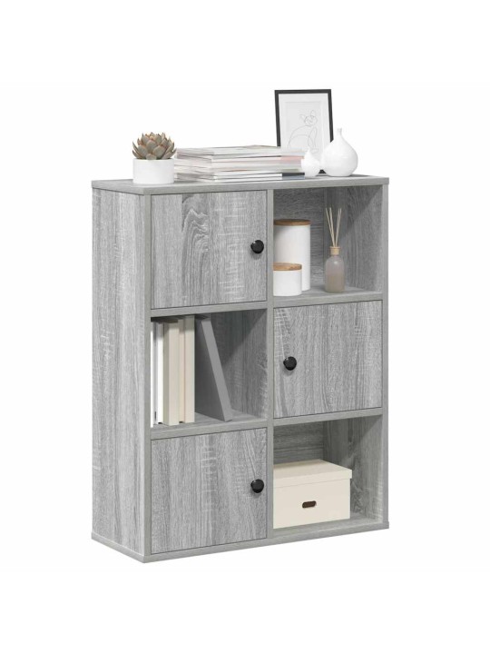 Kirjahylly harmaa sonoma 60x24x76,5 cm tekninen puu