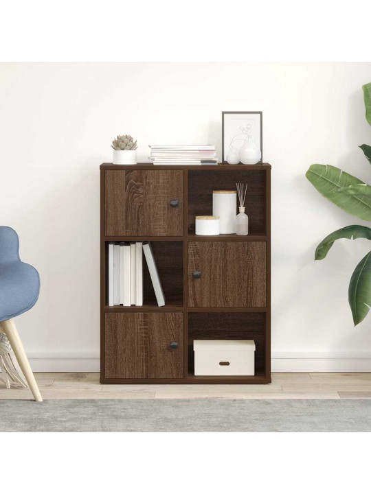 Kirjahylly ruskea tammi 60x24x76,5 cm tekninen puu