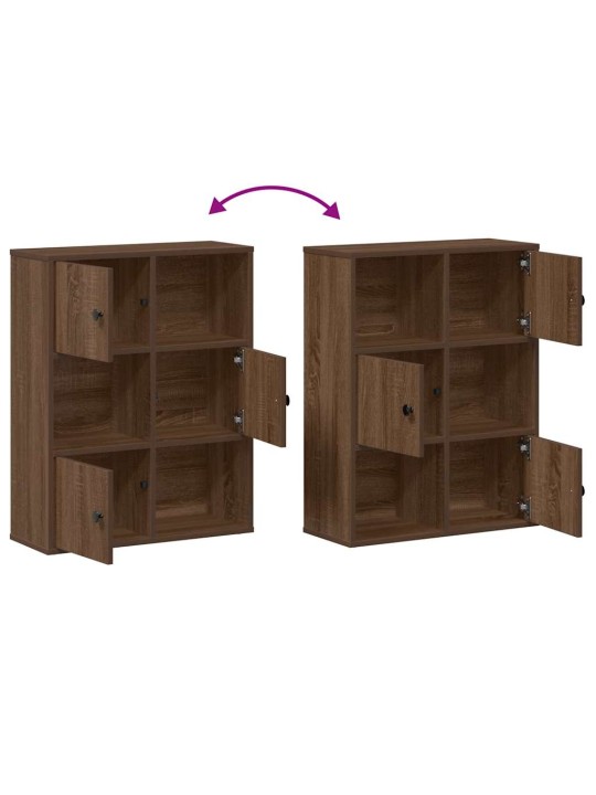 Kirjahylly ruskea tammi 60x24x76,5 cm tekninen puu