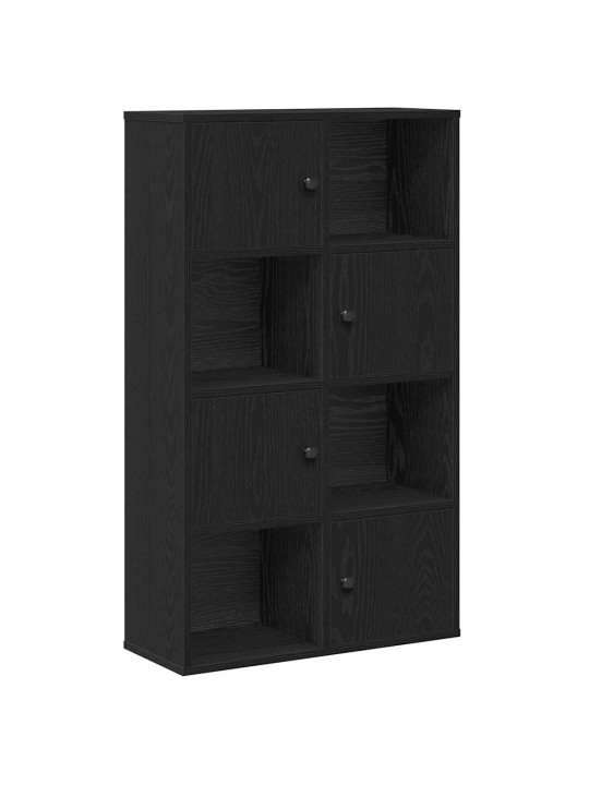 Kirjahylly musta tammi 60x24x101,5 cm tekninen puu