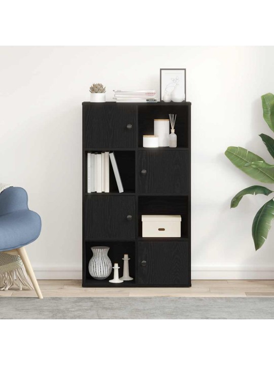 Kirjahylly musta tammi 60x24x101,5 cm tekninen puu