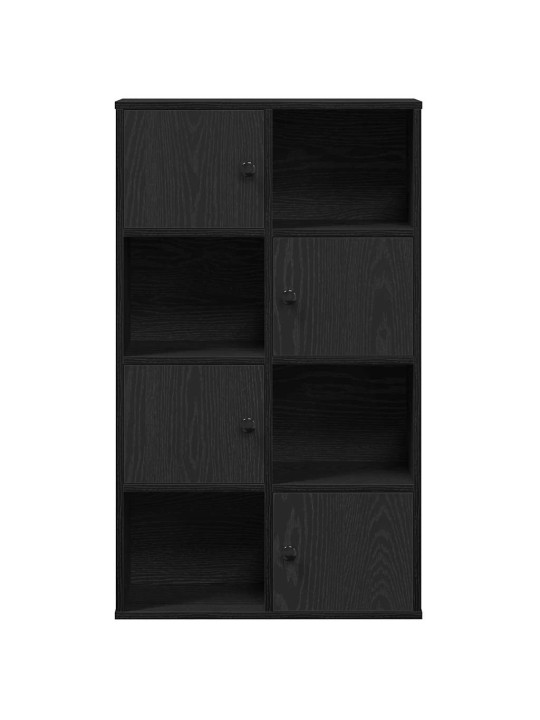 Kirjahylly musta tammi 60x24x101,5 cm tekninen puu