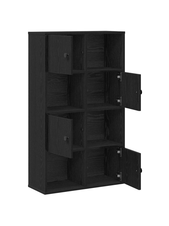 Kirjahylly musta tammi 60x24x101,5 cm tekninen puu