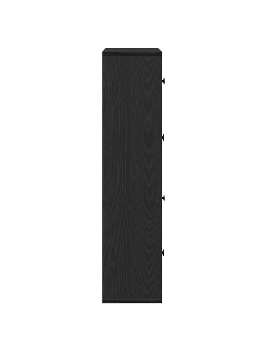 Kirjahylly musta tammi 60x24x101,5 cm tekninen puu