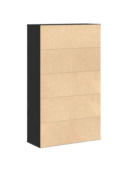 Kirjahylly musta tammi 60x24x101,5 cm tekninen puu