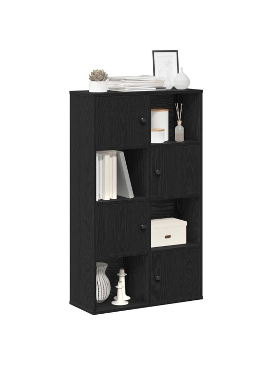 Kirjahylly musta tammi 60x24x101,5 cm tekninen puu