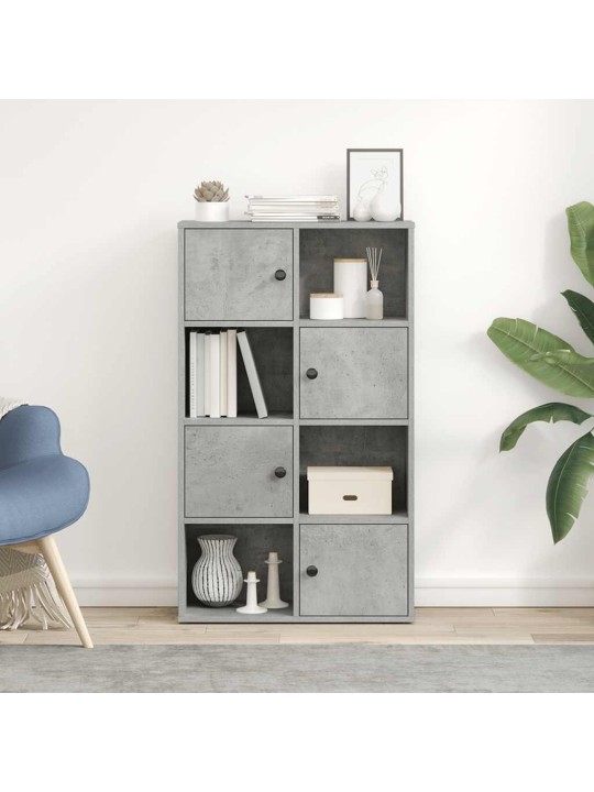 Kirjahylly betoninharmaa 60x24x101,5 cm tekninen puu