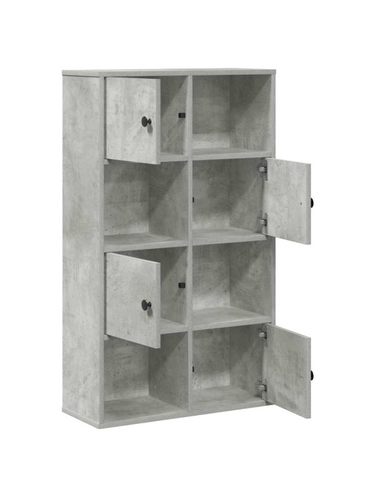 Kirjahylly betoninharmaa 60x24x101,5 cm tekninen puu