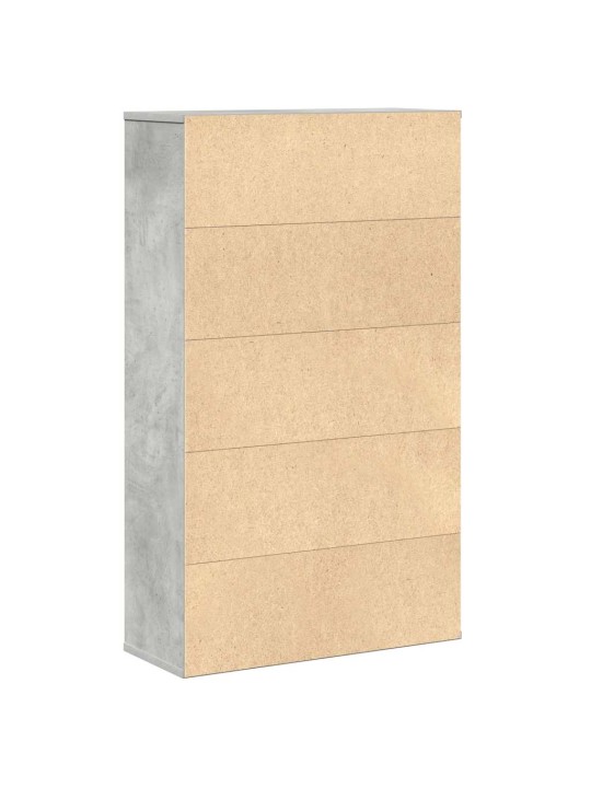 Kirjahylly betoninharmaa 60x24x101,5 cm tekninen puu