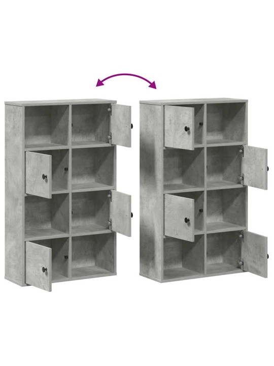 Kirjahylly betoninharmaa 60x24x101,5 cm tekninen puu