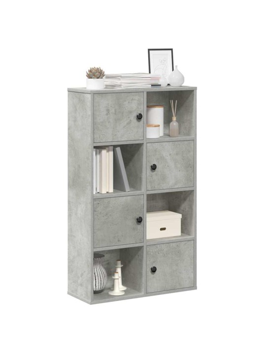 Kirjahylly betoninharmaa 60x24x101,5 cm tekninen puu