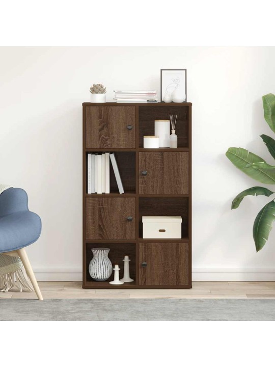Kirjahylly ruskea tammi 60x24x101,5 cm tekninen puu