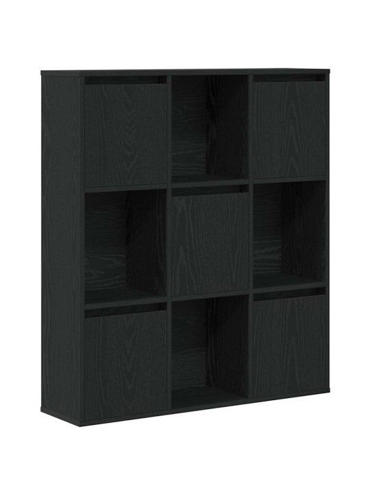 Kirjahylly musta tammi 89x24x101,5 cm tekninen puu