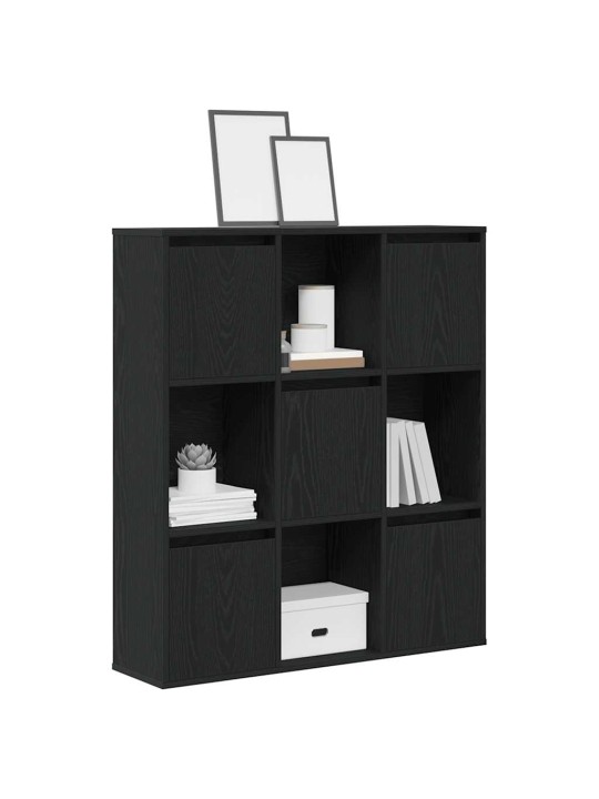 Kirjahylly musta tammi 89x24x101,5 cm tekninen puu