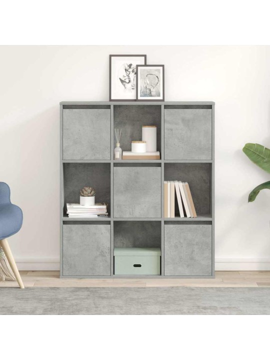 Kirjahylly betoninharmaa 89x24x101,5 cm tekninen puu