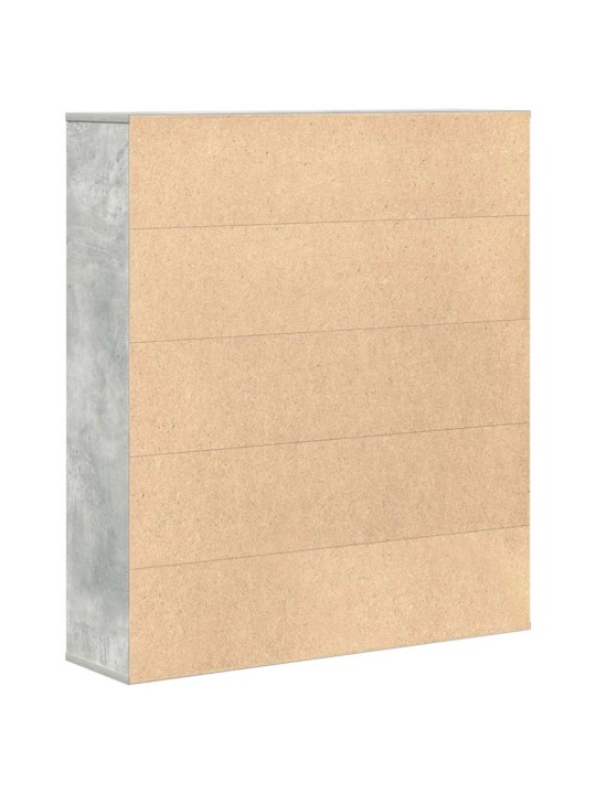 Kirjahylly betoninharmaa 89x24x101,5 cm tekninen puu