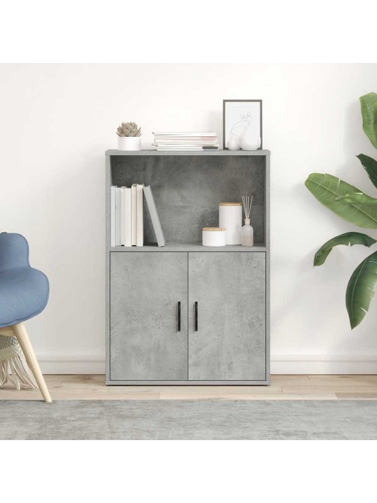 Kirjahylly betoninharmaa 60x24x85 cm tekninen puu