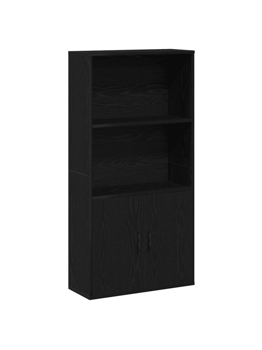 Kirjahylly musta tammi 60x24x120 cm tekninen puu