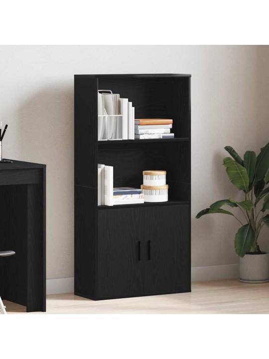Kirjahylly musta tammi 60x24x120 cm tekninen puu