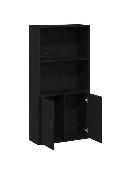 Kirjahylly musta tammi 60x24x120 cm tekninen puu