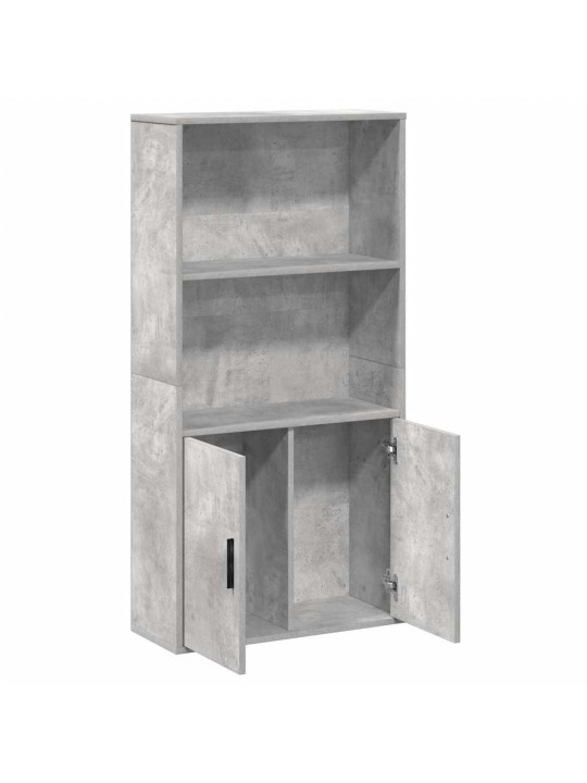 Kirjahylly betoninharmaa 60x24x120 cm tekninen puu