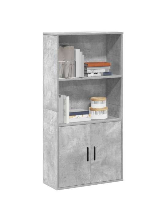 Kirjahylly betoninharmaa 60x24x120 cm tekninen puu