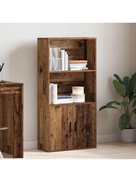 Kirjahylly vanha puu 60x24x120 cm tekninen puu