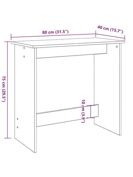 Työpöytä musta 80x40x75 cm lastulevy