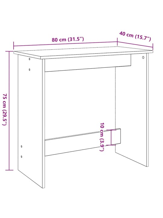 Työpöytä betoninharmaa 80x40x75 cm lastulevy