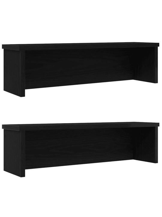 Keittiötelineet pinottavat 2 kpl musta 50x15x16 cm