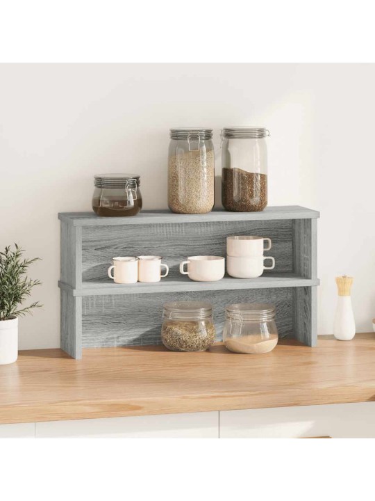 Keittiötelineet pinottavat 2 kpl harmaa sonoma 50x15x16 cm