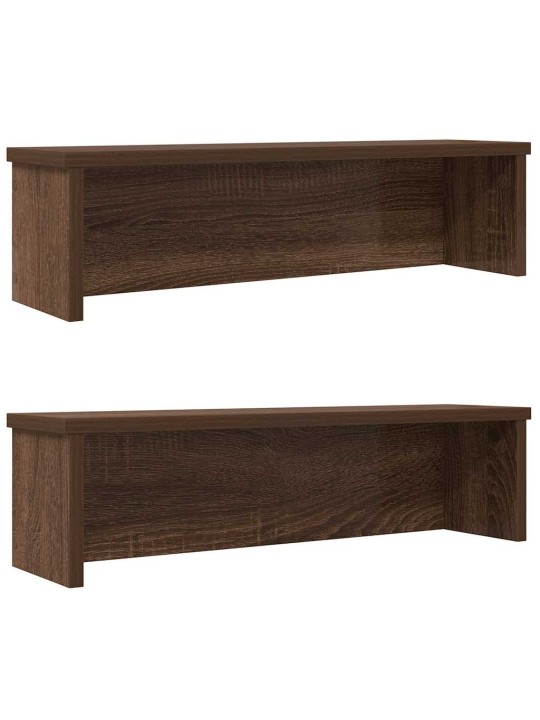 Keittiötelineet pinottavat 2 kpl ruskea tammi 50x15x16 cm