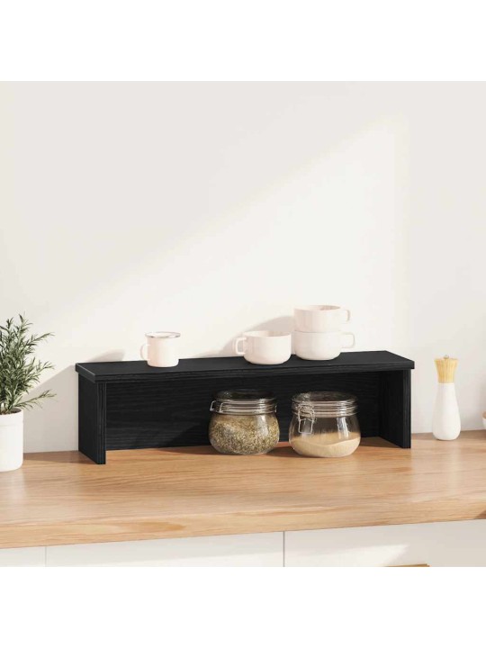 Keittiöteline pinottava musta 60x15x16 cm engineered wood