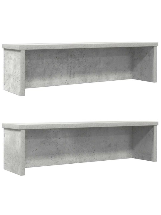 Keittiötelineet pinottavat 2 kpl betoninharmaa 60x15x16 cm