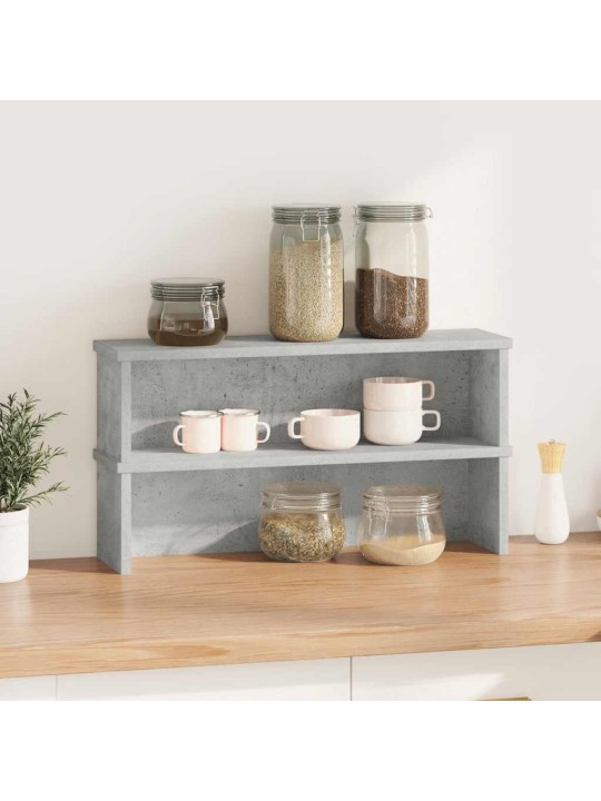 Keittiötelineet pinottavat 2 kpl betoninharmaa 60x15x16 cm