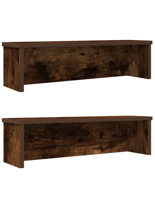 Keittiötelineet pinottavat 2 kpl savustettu tammi 60x15x16 cm