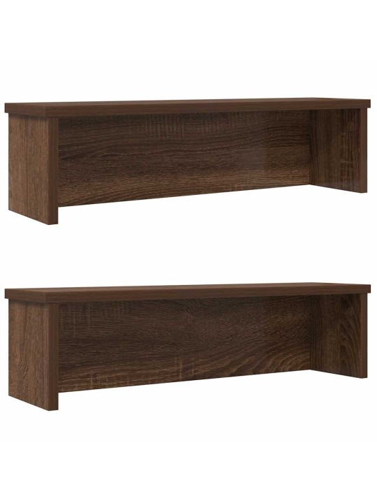 Keittiötelineet pinottavat 2 kpl ruskea tammi 60x15x16 cm