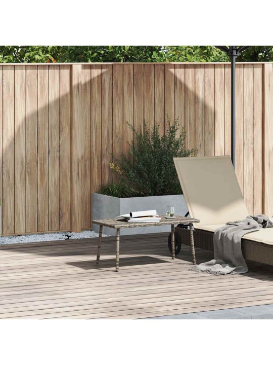 Garden sohvapöytä suorakulmainen harmaa 80x40x37cm polyrottinki