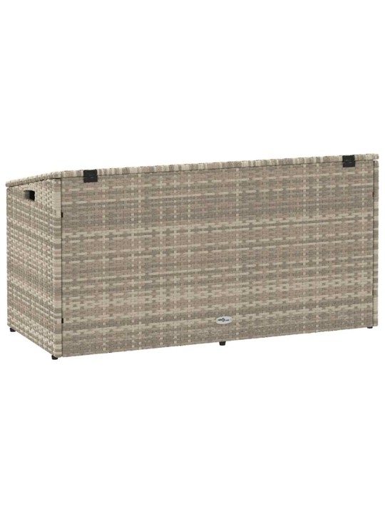 Puutarhasäilytyslaatikko vaaleanharmaa 110x50x58cm polyrottinki