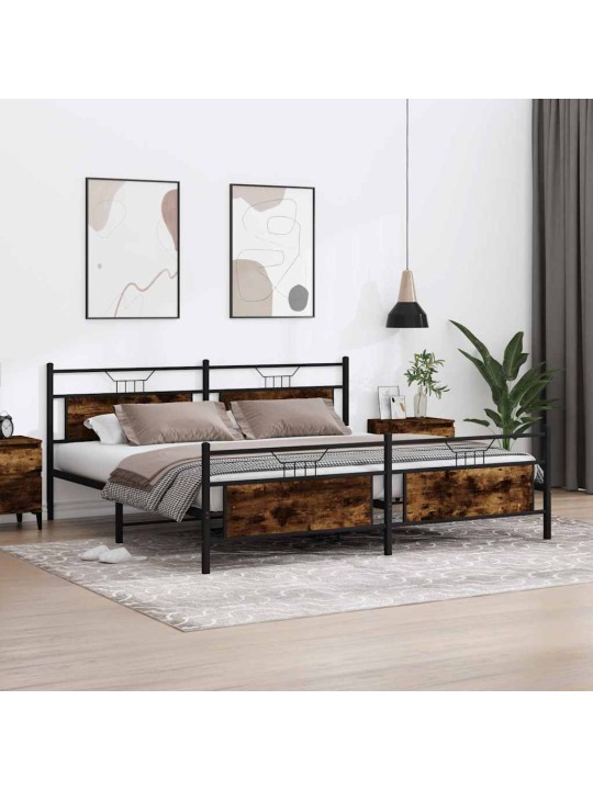 Metallinen sängynrunko ilman patjaa savutammi 200x200 cm