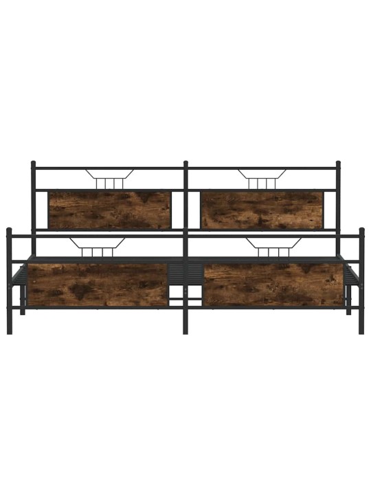 Metallinen sängynrunko ilman patjaa savutammi 200x200 cm
