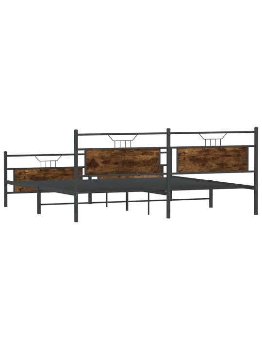 Metallinen sängynrunko ilman patjaa savutammi 200x200 cm