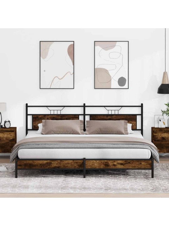 Metallinen sängynrunko ilman patjaa savutammi 200x200 cm
