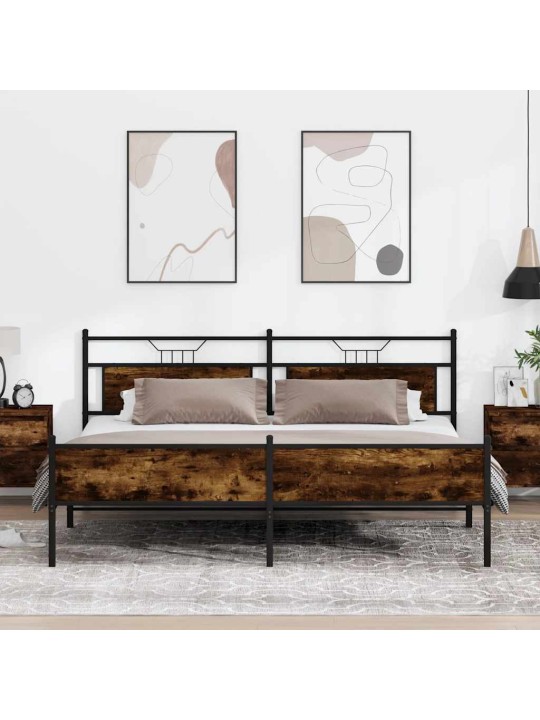 Metallinen sängynrunko savutammi 193x203 cm