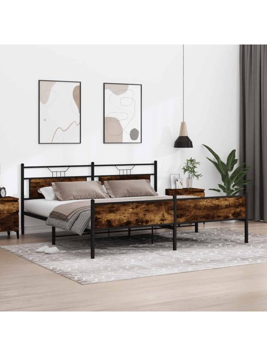 Metallinen sängynrunko ilman patjaa savutammi 200x200 cm