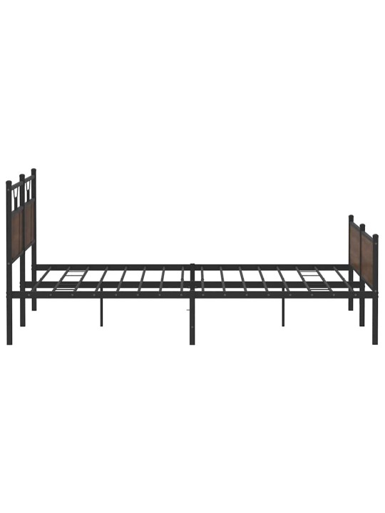 Metallinen sängynrunko ilman patjaa ruskea tammi 200x200 cm